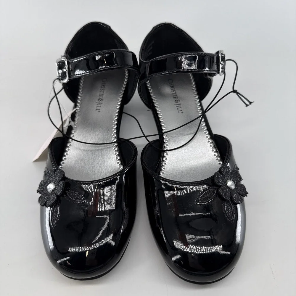 NWT Girls Shoes 3M Christie‎ & Jill ~ Black Patent Mary Janes